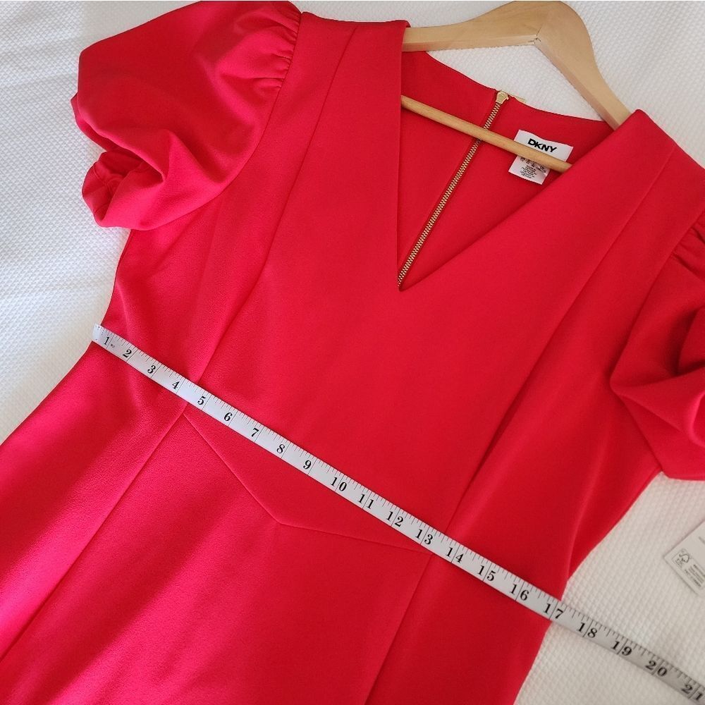 DKNY Women's Vibrant Red Midi Dress - Picture 9 of 16